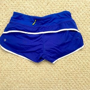 Two Lululemon speed shorts size 4